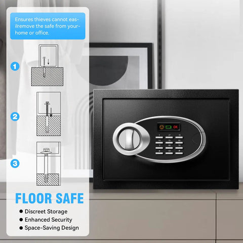 1.8 Cu Ft Fireproof Waterproof Safe Box For Documents And Valuables With Digital Keypad Emergency Battery And Combo Lock