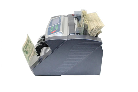 Side view of Commercial Grade Money Counter With Ultraviolet And Magnetic Counterfeit Detection, 200 Bill Hopper, 1300 BPM