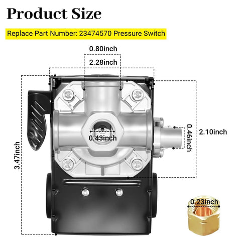 Front view of Pressure Switch For Two Stage Air Compressor Five To Seven And A Half HP 135 To 175 PSI With Unloader And Four Port.