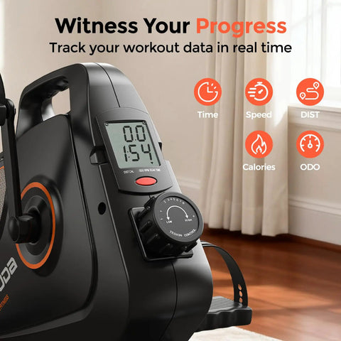 Under Desk Bike With 16 Level Magnetic Resistance And Bluetooth App Compact Mini Pedal Exerciser for Office Use with digital display