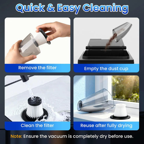 Cordless Handheld Vacuum Cleaner With 11000Pa Suction Beast Ultra Light One Point Four Pound Portable Vacuum filter cleaning process