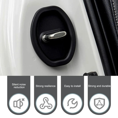 Hella Durable Silicone Door Lock Dampers For Toyota Rav4 2019 To 2024 view of latch with cushioned guard for noise reduction.