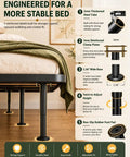 Solid As A Rock Adjustable Metal Bed Support Legs 4 Pack Heavy Duty Center Pillars showing design features for stability and height adjustment.