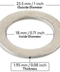 Transmission Drain Plug Washer Seal Kit 25.5mm OD x 18mm ID x 1.95mm Thick 20 Pack For Honda And Acura Models with dimensions