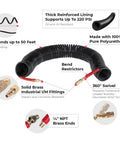Diagram of Lightweight Polyurethane Recoil Air Hose Three Eighth Inch Lite Five Sixteen Inch Fifty Feet With One Quarter Inch MNPT Quick Coupler