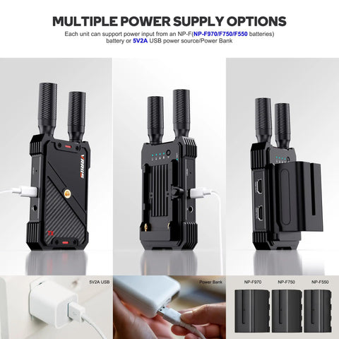 Plug-And-Play Long Range Wireless HDMI Transmitter And Receiver Kit 1080P Full HD, 1300 Ft LOS, multiple power supply options
