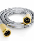 Stainless Steel Garden Hose 3 Ft Heavy Duty Metal Water Hose with Female to Female Fittings, leak proof and puncture resistant design.