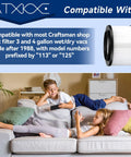 Premium Replacement Filter For 9-17810 Craftsman Wet Dry Vac Fits 3 And 4 Gallon Vacuums, compatible filter model display