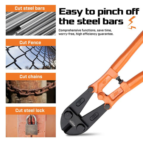 24-Inch Heavy-Duty Bolt Cutter For Cutting Fence, Steel Wire, Chain, Screws, Rivets, And Padlocks with grip handle