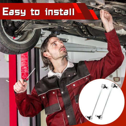 Mechanic inspecting car with 2 Pack Front Stabilizer Sway Bar Links For 2003 To 2019 Corolla, Matrix, Prius, Scion TC, Pontiac Vibe