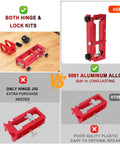 Heavy Duty Aluminum Door Hinge Jig And Game Changing Lock Installation Kit With Dead On Precision Router Template, 6061 aluminum, durable construction.