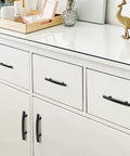White cabinet with 30 Pack Oil Rubbed Bronze Solid Cabinet Handles 5.25 Inch 133mm Bar Pulls For Kitchen Cabinets And Drawers