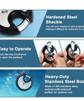 Heavy Duty Padlock Set Four Pack Keyed Alike 70mm Disc Lock for sheds, garages, lockers, tool boxes and cabinets description