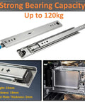 Built Tight Heavy Duty Full Extension Drawer Slides With Secure Lock 120kg Load Capacity Steel Rail Runners glides with blue lever.