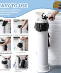 Heavy Duty Knock Box Trash Bags for Commercial Coffee Stations in use with floor-standing coffee box for easy waste disposal