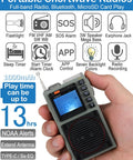 Hand holding Tiny But Mighty Shortwave Radio With 7 Backlight Colors, App Control, AM FM VHF SW WB Receiver, Bluetooth Streaming