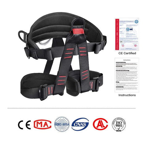 Outdoor Tree Climbing Safety Belt Harness Heavy Duty Nylon Webbing with high tensile stitching CE certified large size
