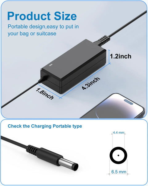 Plug And Play Replacement Monitor Power Cord DC 14V 4A That Works With SyncMaster LCD LED Monitors And TVs 15 Inch To 32 Inch For CF390 CF391 CF396 CF398 Series, black adapter
