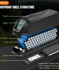Diagram of 48V 20Ah Ebike Battery With CAN Protocol And 30A BMS For 0 To 1500W Motors showing internal components.