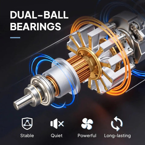 Close-up of dual-ball bearing motor for 24 Inch Industrial Wall Mounted Fan With Dual Ball Bearing Motor And Aluminum Blade 3 Speed