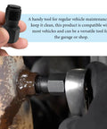 Hand holding O2 Sensor Thread Repair Kit With M18 X 1.5 And M12 X 1.25 Adapters during vehicle maintenance.