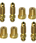 Badass Heavy Duty Brass Bleeder Screws Eight Piece Brake Caliper Kit With 1 8 27 And 1 4 28 Threads Road Ready copper auto gear, showing detailed gold finish.