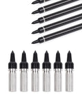 12 Pack Pro Grade Aluminum Arrow Inserts For ID 7.6mm Carbon Arrows And Crossbow Tips, 8-32 Thread, shown with arrows and inserts