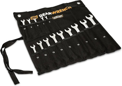14 Piece 6 Point Metric Wrench Set With Offset Box End And Surface Drive Plus For A Beefier Grip In storage pouch