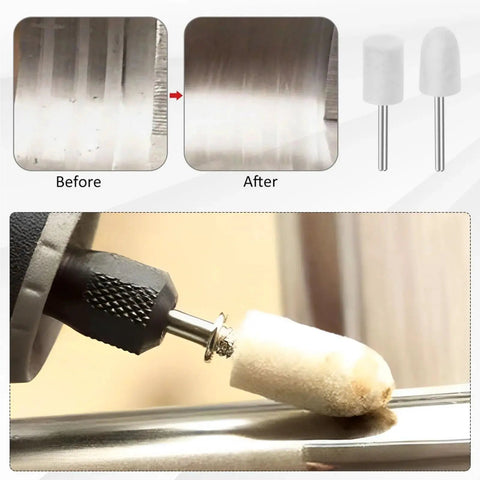 Metal polishing with Go To Mini Drill Abrasive Buffing Kit With Nylon Fiber Polishing Wheels And A One Eighth Inch Shank For Rotary Tools