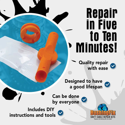 Transmission Shift Cable Bushing Repair Kit For Automatic Transmissions Universal Fit For Infiniti QX56 QX80 Armada Frontier Pathfinder Titan And More No Fuss DIY Shift Linkage Fix - Kit contents with easy repair instructions