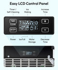 Easy LCD control panel for Stay Frosty All Night Long With This Heavy Duty Under Counter Ice Maker with ice and timer functions.