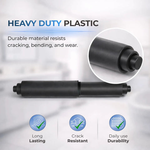 7 Inch Black Toilet Paper Roller Replacement Rod For Standard Size Holders Easy Install Durable Toilet Paper Holder Replacement Fits Most Rolls Smooth Function No More Hassle