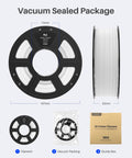 ELEGOO PLA 1.75mm black 1kg filament spool for FDM 3D printers; front and side views shown