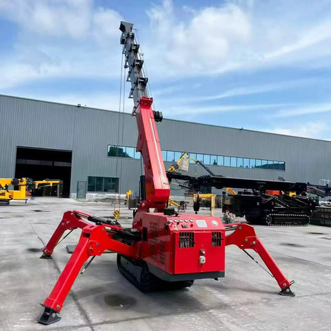 Compact Mini Crawler Crane With 360 Degree Rotation And Multi Stage Boom Portable Hydraulic Lift in factory setting