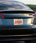 Slick Stainless Steel License Plate Frame Slim Style Two Hole Mount Polished Finish on car rear with Utah plate