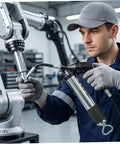 Technician using Heavy-Duty 6000 PSI Pneumatic Grease Gun With 18-Inch High-Pressure Hose For Automotive And Industrial Maintenance