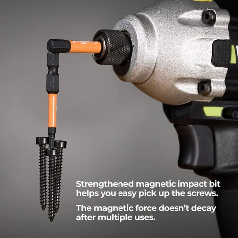 Premium 20 Piece Hex Bit Set With Magnetic Alloy Steel Screwdriver Bits For Furniture Assembly And Automotive Maintenance Featuring 1/4 Inch Hex Shank Metric And Imperial Drill Kit That Is Totally Awesome attached to impact driver holding screws