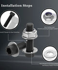 Bottom Mount Racing Seat Hardware Kit With Nuts Bolts And Washers Installation Steps Image