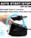 Person using All In One Hot Air Rework And Soldering Station With 760W High Power, showing hot air gun with auto start/stop feature.