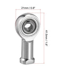 Rod End Bearings 6mm Bore M6x1 Right Hand Female Thread Stainless Steel 304 Ball Joint 2 Pack, 21mm x 41.5mm