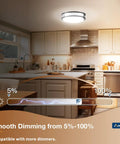 12 Inch Dimmable LED Ceiling Light Two Pack with 5CCT Adjustable Color Temperature over kitchen for smooth dimming