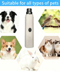 Quiet Electric Pet Nail Grinder For Dogs And Cats Featuring Dual Speed Modes And Usb Charging With A Safe Guard For Low Noise paw smoothing unit alongside pets.