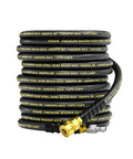 Heavy Duty Three Eighths Inch Pressure Washer Hose 50 Feet 4800 PSI Steel Wire Braided With Swivel Quick Connect No Kink rolled