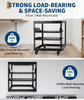 Rock Solid 15U Open Frame Network Server Rack Wall Mount Or Floor Stand Adjustable Depth 23 To 40 Inches heavy duty carbon steel rack for AV IT gear.