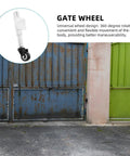Top Shelf Premium Heavy Duty Gate Wheels With Spring Loaded Shock Absorption And Adjustable Height Casters For Smooth Rolling Metal Yard Gates Quick Install, featuring 360-degree rotating wheel design.