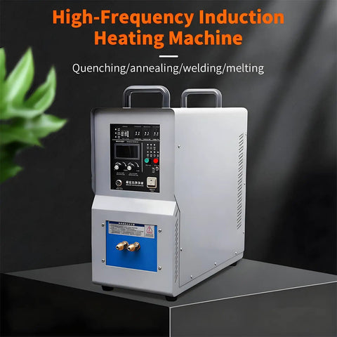 Heavy Duty 15KW Industrial Induction Heater With Rock Solid Safety Shield And Smooth Water Cooling System shown from the side.