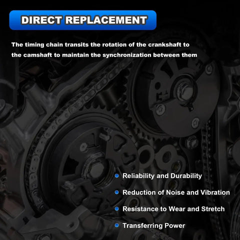 Drop In Ready Timing Chain Kit With Guide Tensioner Crankshaft Phaser And Sprocket For 2.0L 2.2L 2.4L GM Engines diagram