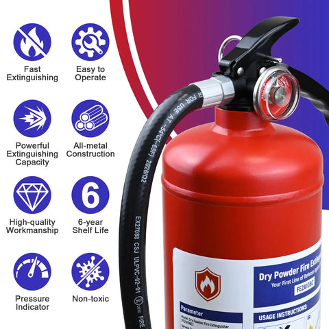 Heavy Duty Two Pack Five Pound Abc Dry Chemical Fire Extinguisher Built Tough For Home Office Truck Boat And Trailer Multi Class Safety Gear Ready When You Need It Most