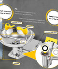 Must Have Wall Mounted Eyewash Station That Is OSHA Approved Emergency Eye Wash With Stainless Steel Bowl NPT Threads Includes Emergency Sign ANSI Z358.1 2014 Compliant Heavy Duty Safety Gear For Workplace Quick Install, showing stainless steel bowl with yellow eyewash nozzles