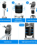 Installation steps for Top Notch Heavy Duty 4 Inch Swivel Caster Wheels with side brake locks and expanding stem.